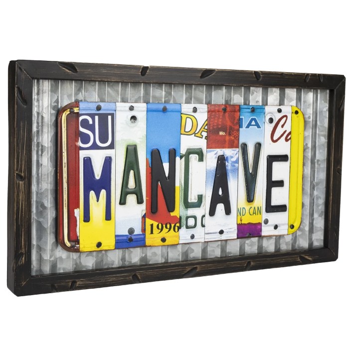 License plate wall decor