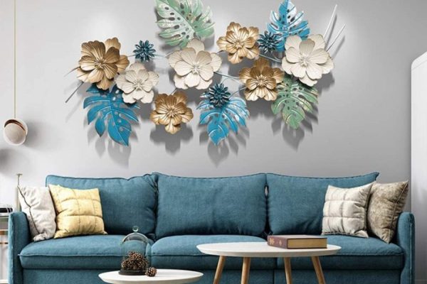 Wall decor metal leaves