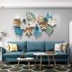 Wall decor metal leaves