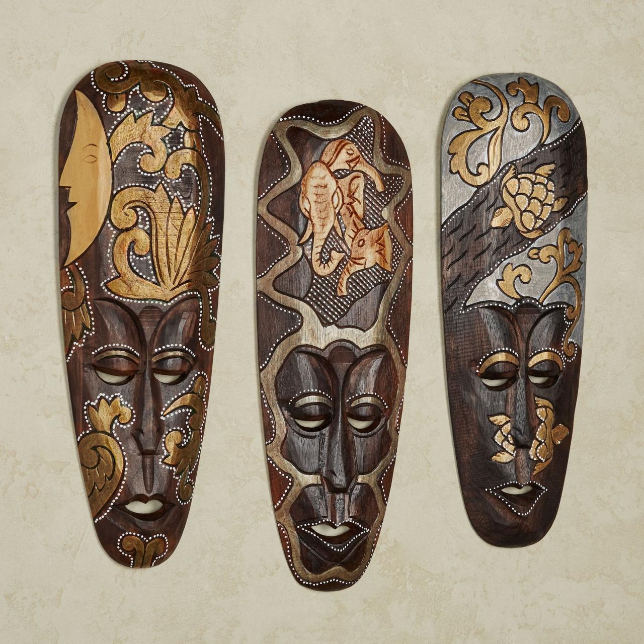 Large african mask wall decor