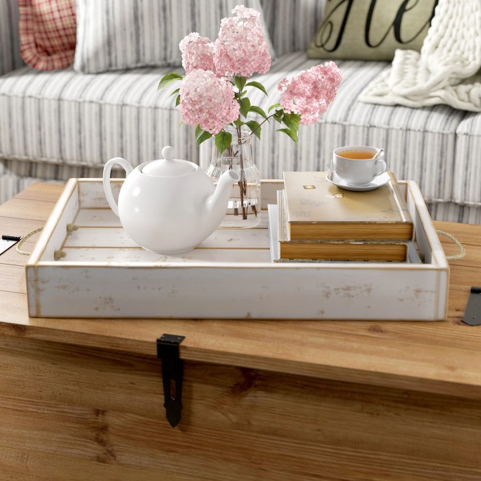 Tray coffee table decor