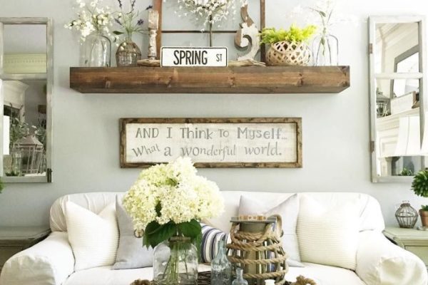 Living room wall decor rustic