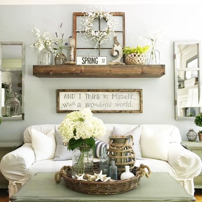 Living room wall decor rustic