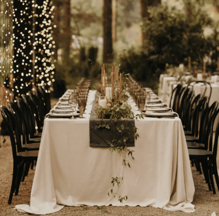 Forest wedding table decor