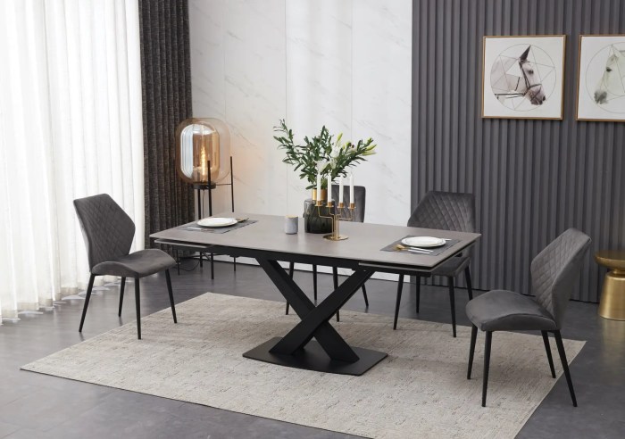 Grey dining table decor