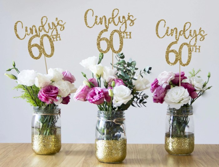 Table decor for 60th birthday