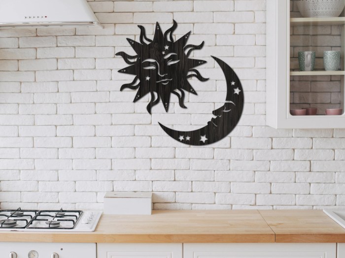 Moon sun wall decor