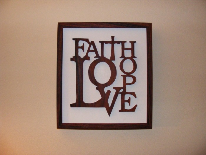 Faith love hope wall decor