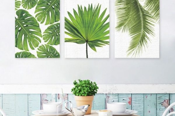 Palm leaf wall decor