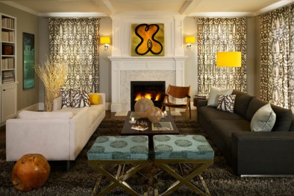 Yellow and gray wall decor