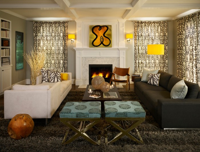 Yellow and gray wall decor