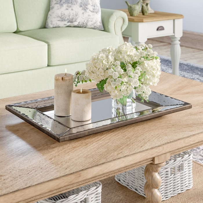 Coffee table tray decor