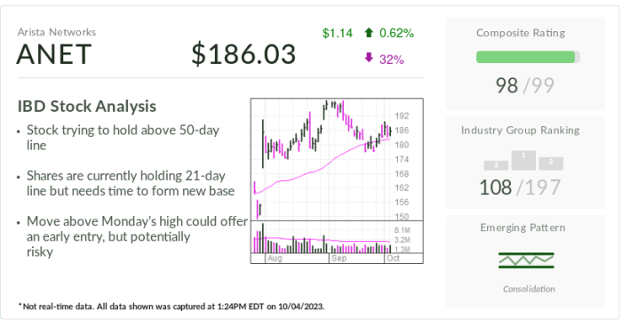 Anet stock price